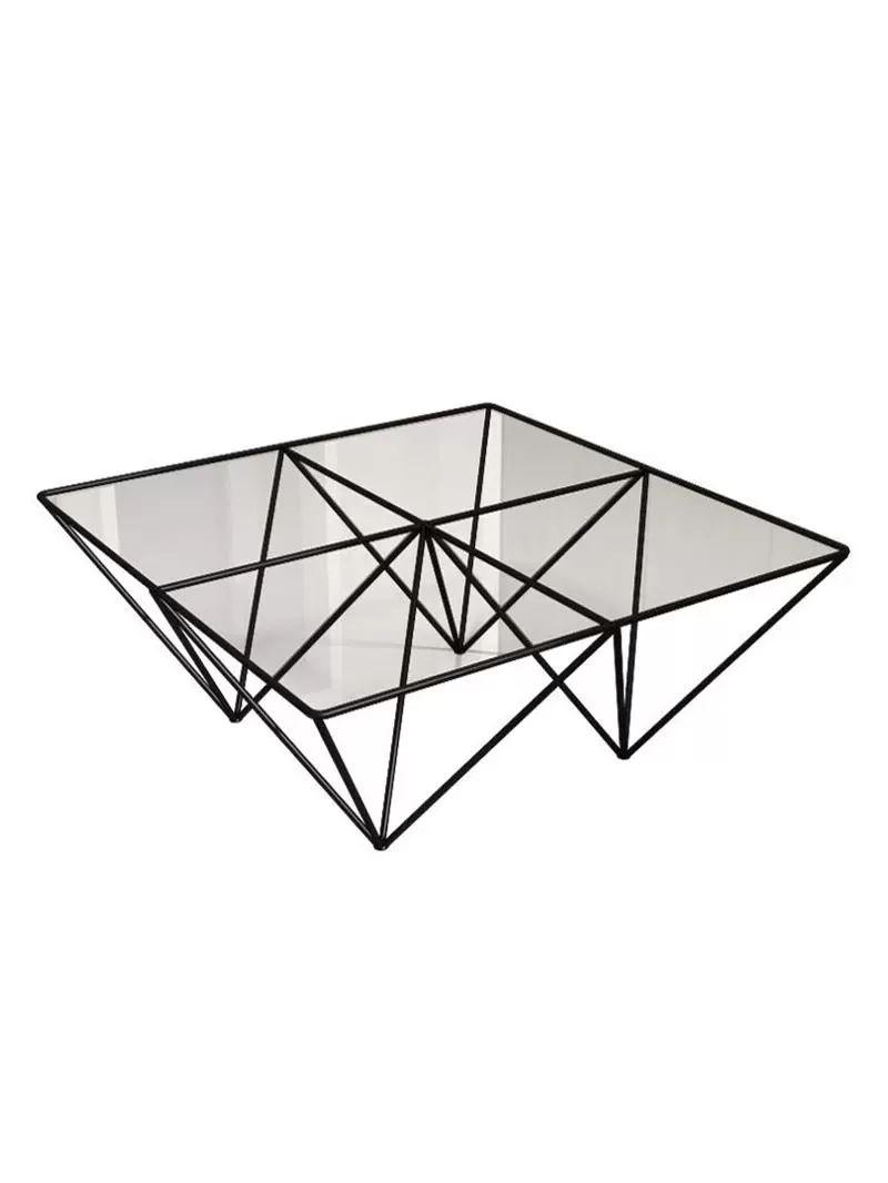 강화유리 커피테이블 비앤비이탈리아 투명 알란다 100x100x35 (울트라클리어 강화유리) 완전 조립 완료 - 상품 이미지