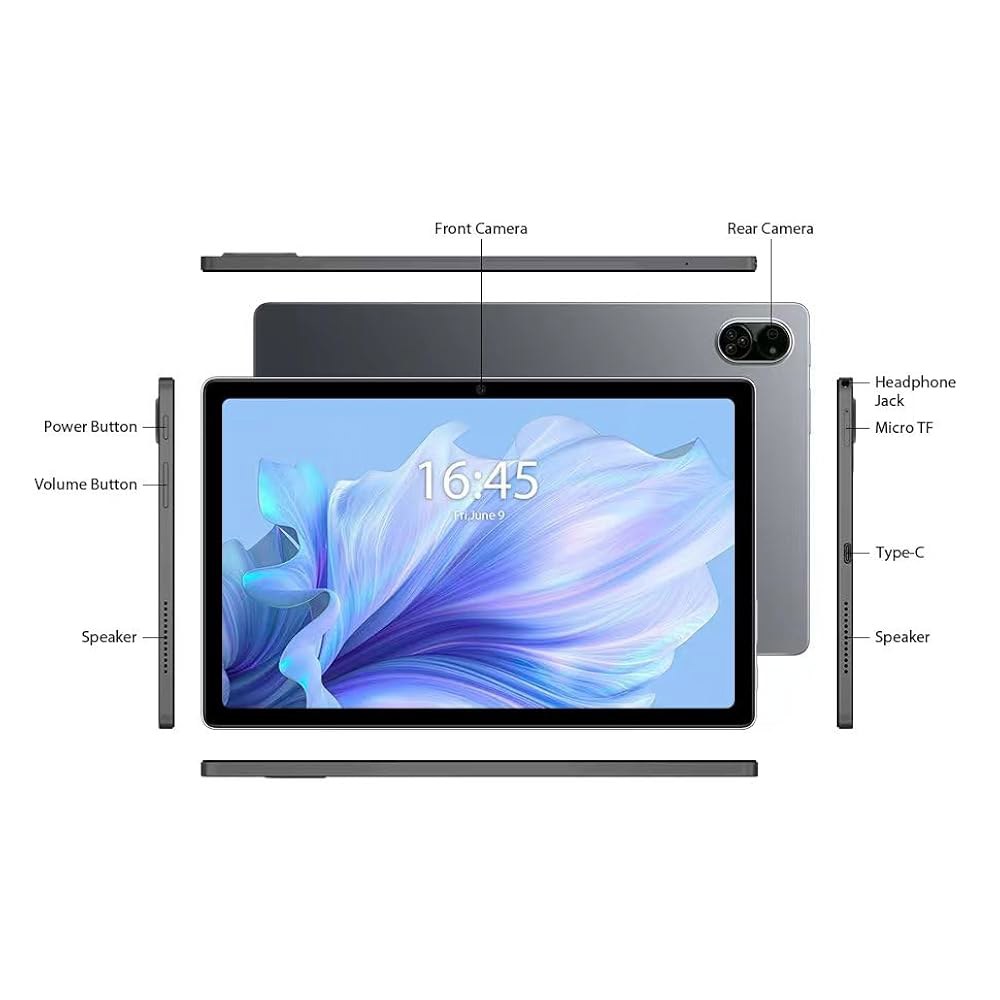 JXCNSNW 10.1인치 안드로이드 태블릿, 4G 128GB 16GB 스토리지, 지원, 터치스크린, 13.0, 듀얼 확장 Wi-Fi/WLAN/블루투스/GPS, TYD-109pro - 상세 이미지 2