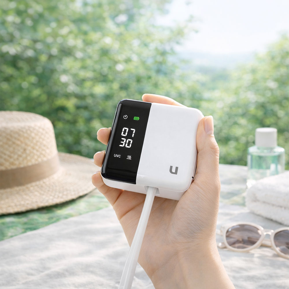 유토렉스 UV-C살균 히팅송풍건조살균 벽걸이 휴대용 무선칫솔살균기 클린핏 화이트 1+1 - 상세 이미지 4