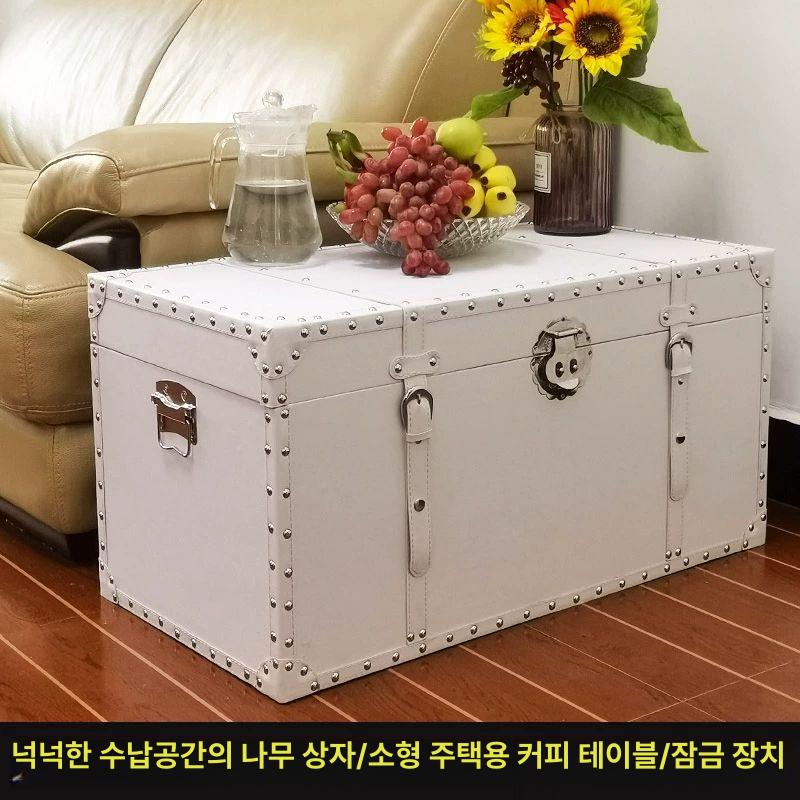 대형 해적 보물 상자 빈티지 박스 엔틱 보물함 모형 - 상품 이미지