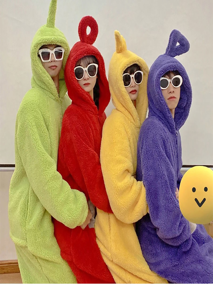 텔레토비 옷 의상 코스튬 졸업식 코스프레 잠옷 분장 수면 파티 극세사 친구들 단체 - 상세 이미지 3