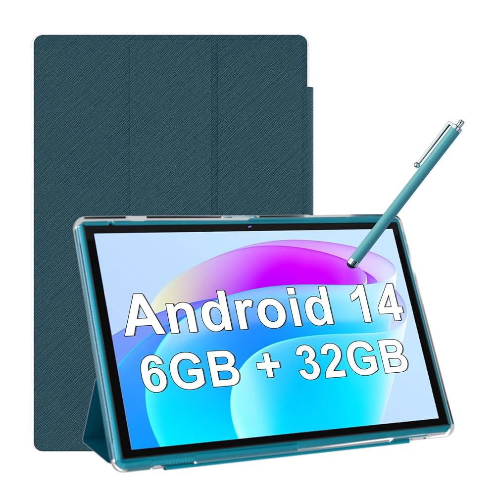 스타일러스 안드로이드 14 태블릿 6GB 2MP+8MP ROM 6000mah 듀얼 배터리 RAM 스크린 WIFI-6 블루투스5.0 HD 1TB 지원 32GB 카메라 터치 IPS - 상품 이미지