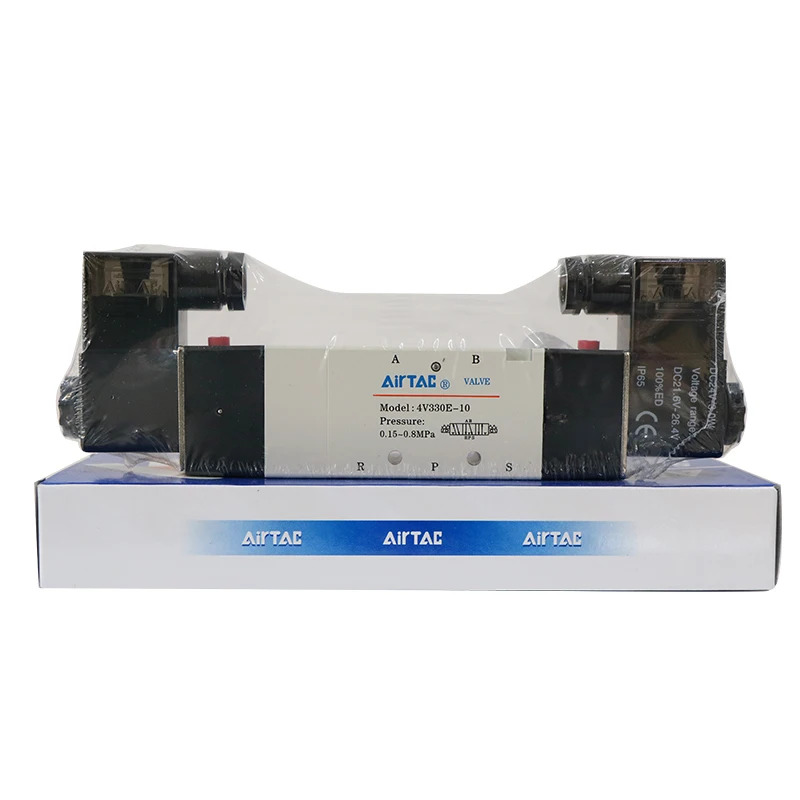 4V330C/E/P-10 DC24V AC220V 5포트 3위치 솔레노이드 밸브