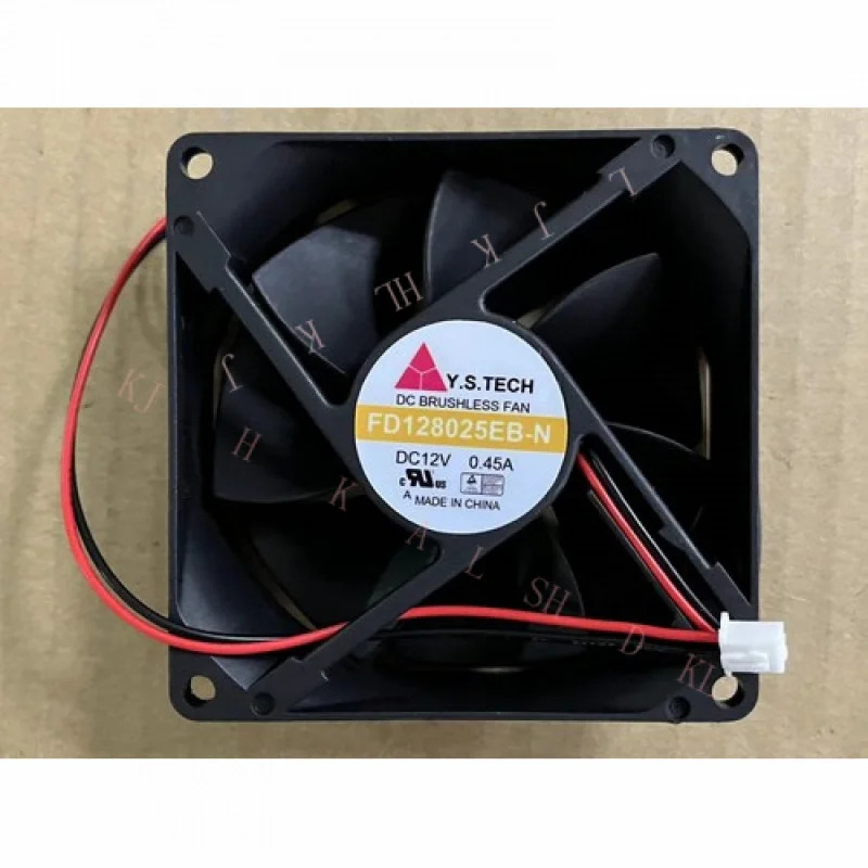 N for Y.S.TECH FD128025EB-N 냉각팬 12V 0.45A 2핀 80x25mm DC 브러시리스 팬