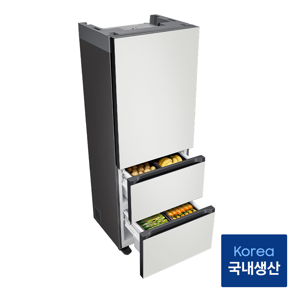 [최종체감가110만원대]삼성 비스포크 김치냉장고 3도어 313L 키친핏 RQ33DB74D201 코타화이트 상세 이미지 4