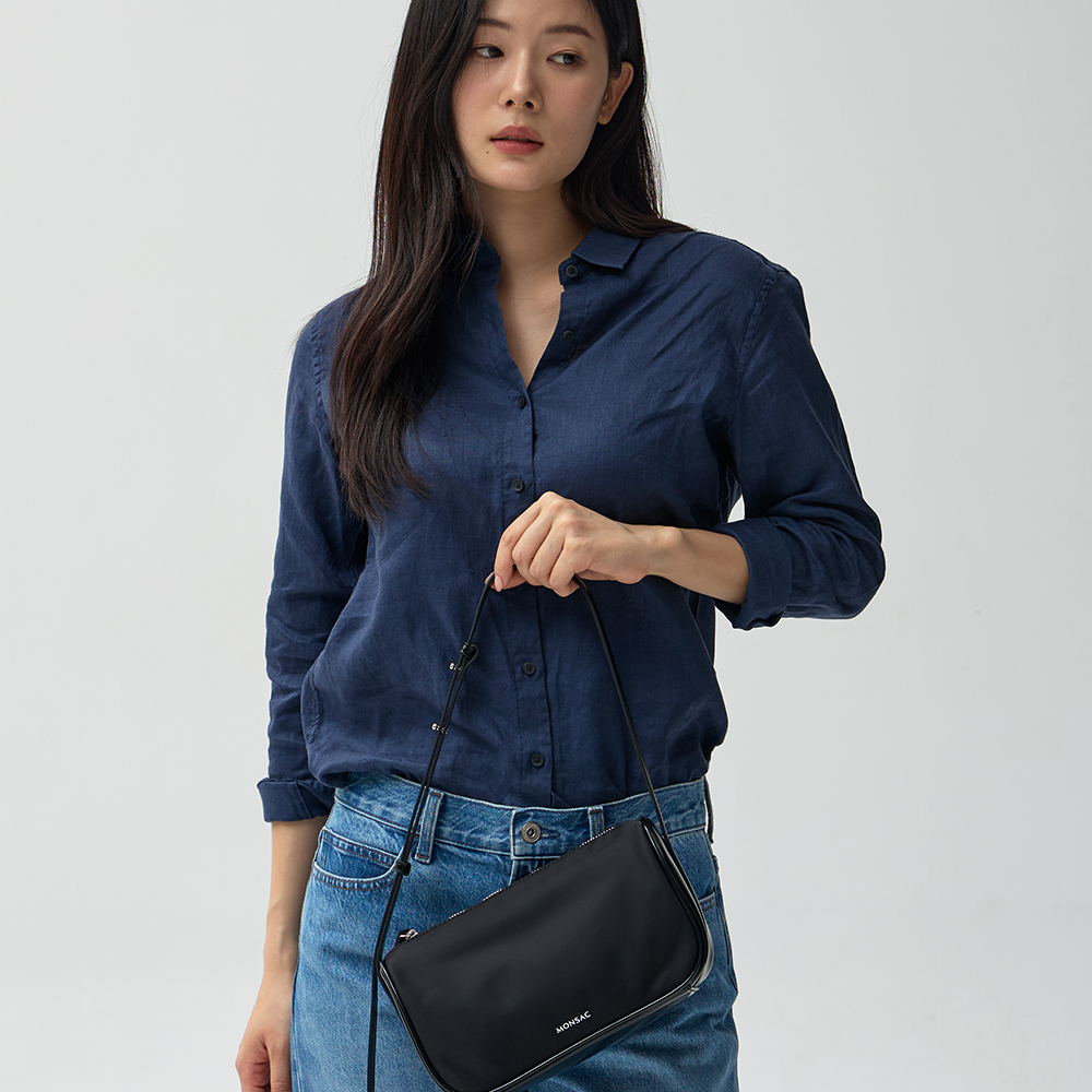 몽삭 클로이 Nylon 숄더백 미디움 블랙 AP15-2515-BN - 상세 이미지 5