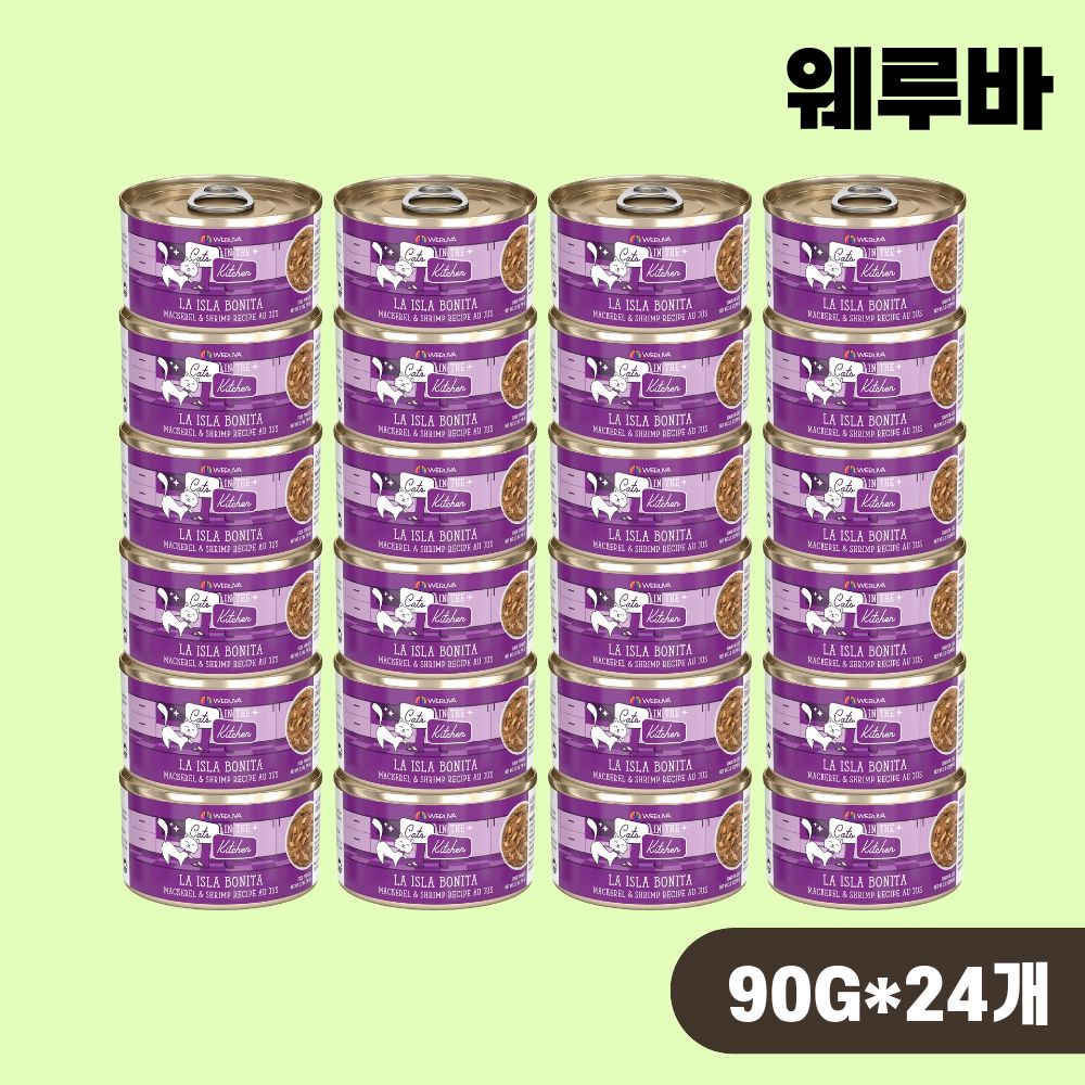 [+N포인트] 웨루바 캣 주식 캔 고양이 습식캔 라 이슬라 보니타, 90g, 24개 - 상품 이미지