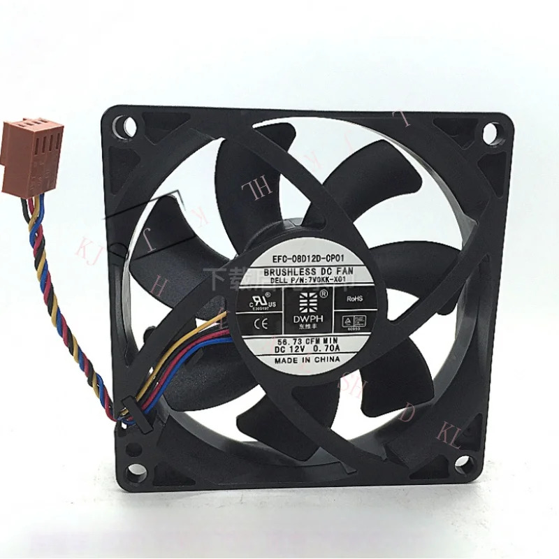 NN for DWPH EFC-08D12D-CP01 DC12V 0.70A 8020 8cm 4선 냉각팬