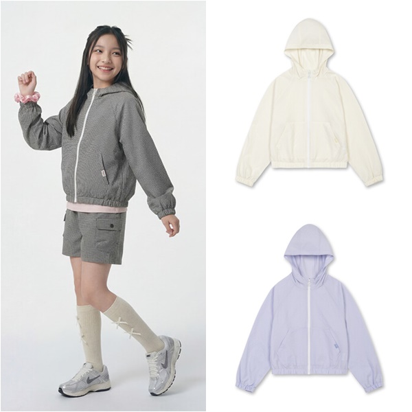 폴햄키즈 여름 여아 시어서커 홑겹 후드 바람막이 점퍼3color(택1) G2JJ2023