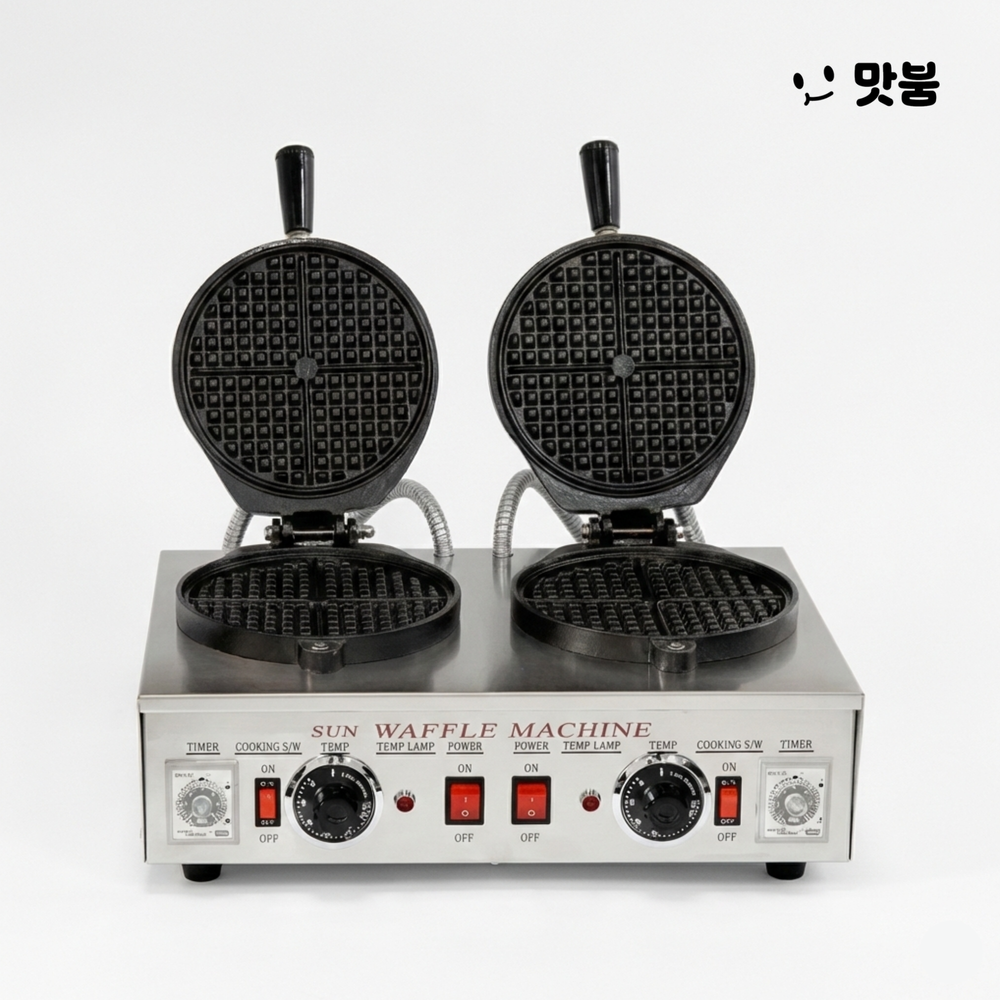 태양산업 일반원형 2구 와플기계 전기식 국내제조 조리기 / WPC-450T - 상품 이미지