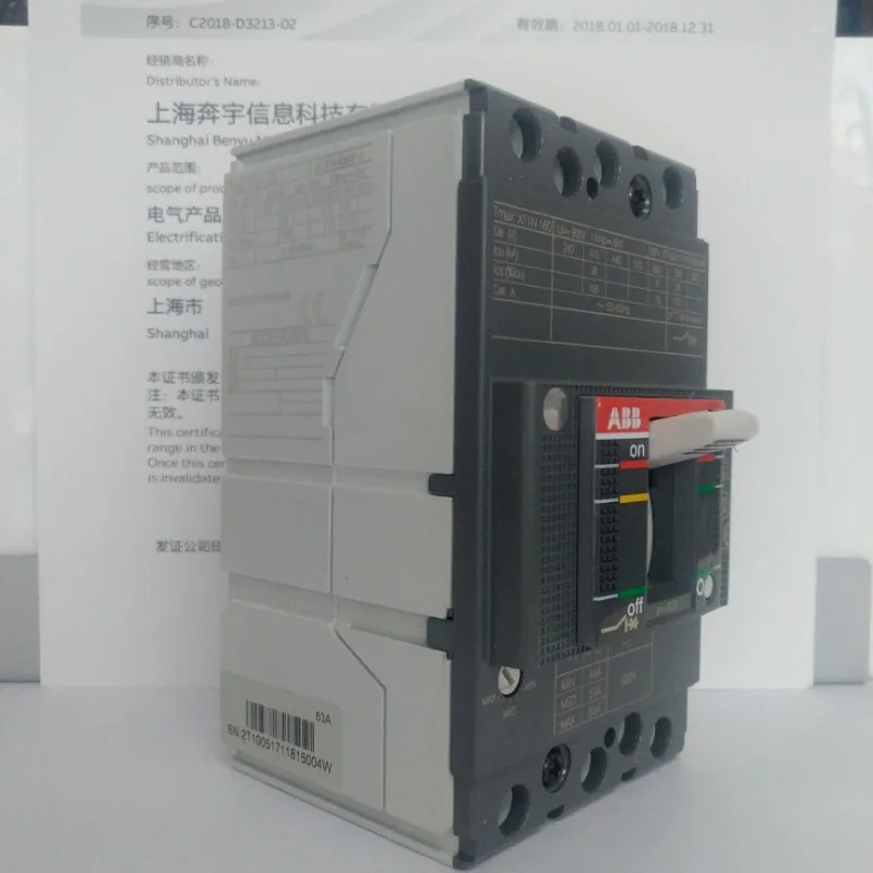 ABB 몰드형 케이스 회로차단기 XT1N160 TMD63-630 FF3P 에어 스위치 63A 고정형 열자기식 차단기 부품