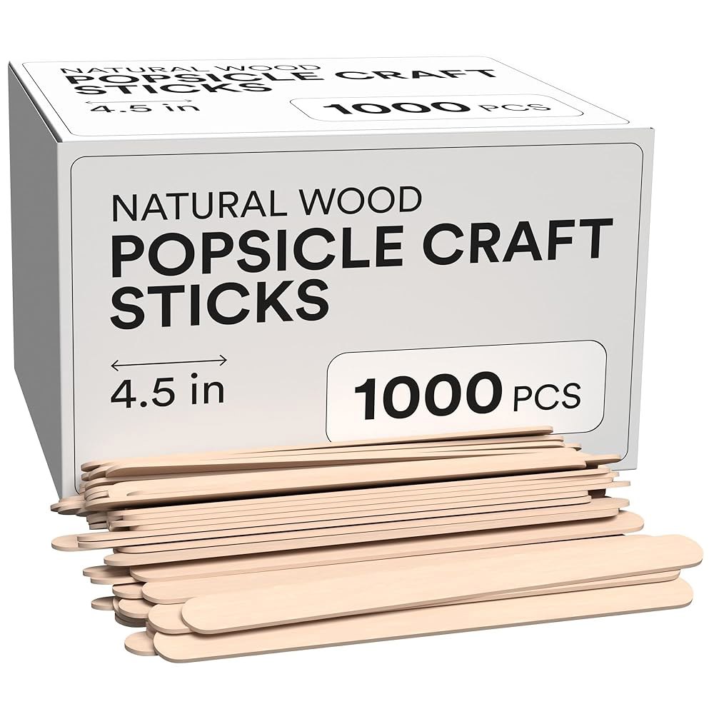공예용 팝시클 스틱 나무 다목적 Palitos (1000팩) 왁싱 아이스 캔디 벌크 Madera 공예 아이스크림 De 1000 Pack - 상품 이미지