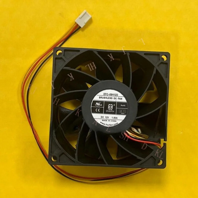 N FOR DWPH EFC-09H12D 9238 DC12V 1.50A 92x92x38MM 3핀 인버터 냉각팬
