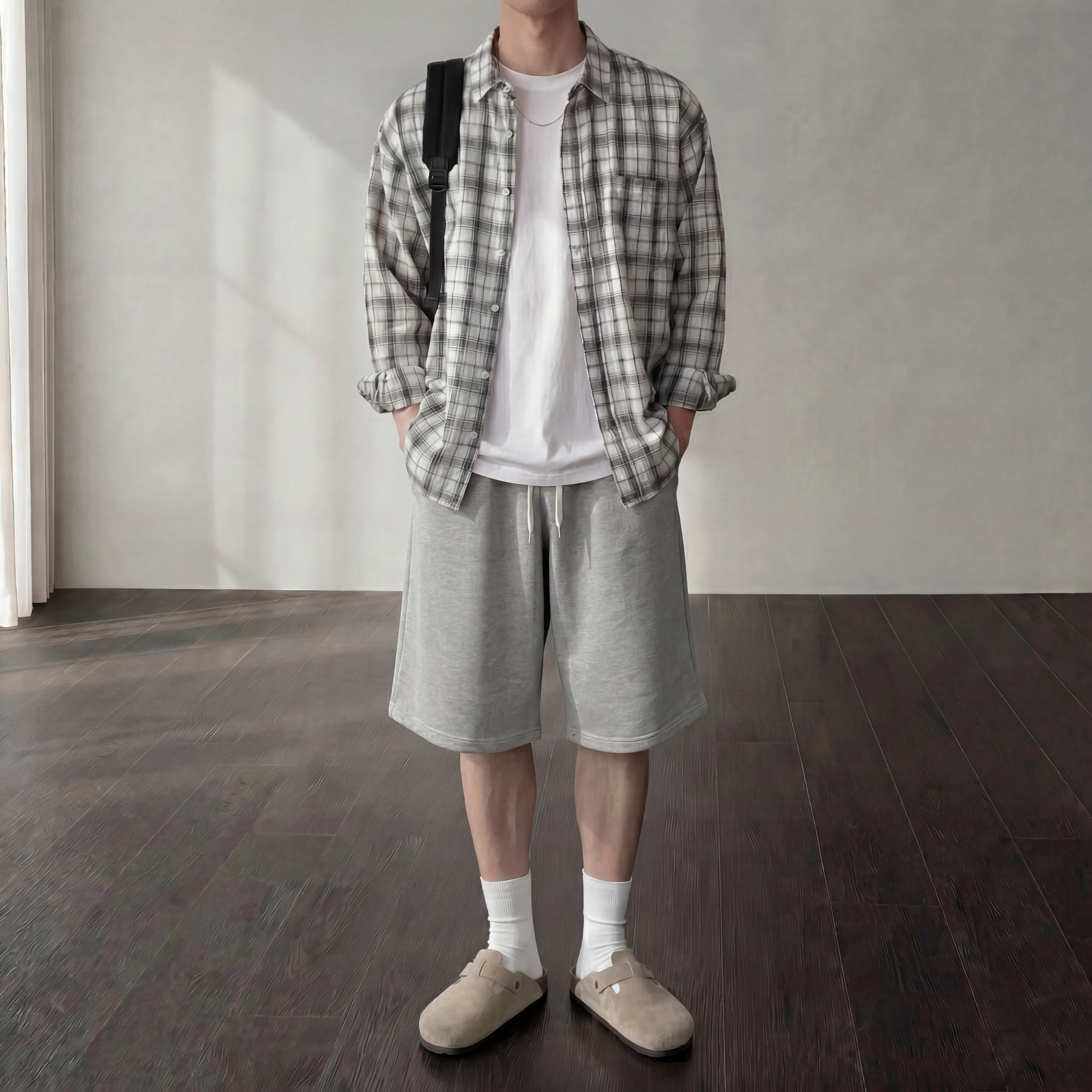 체크남방 남자체크셔츠 남자시어서커셔츠 - 상세 이미지 5