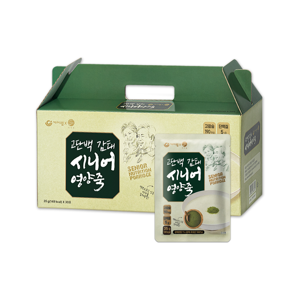 케어웰 고단백 감태 시니어 영양죽 어르신 환자 노인영양식 식사대용 건강식 35g, 30개 - 상품 이미지