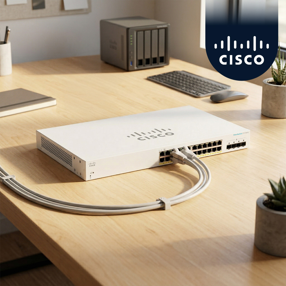 시스코 CBS220-24P-4X EU 24포트 PoE+ 기가비트 스위치 10G 4SFP+ - 상품 이미지