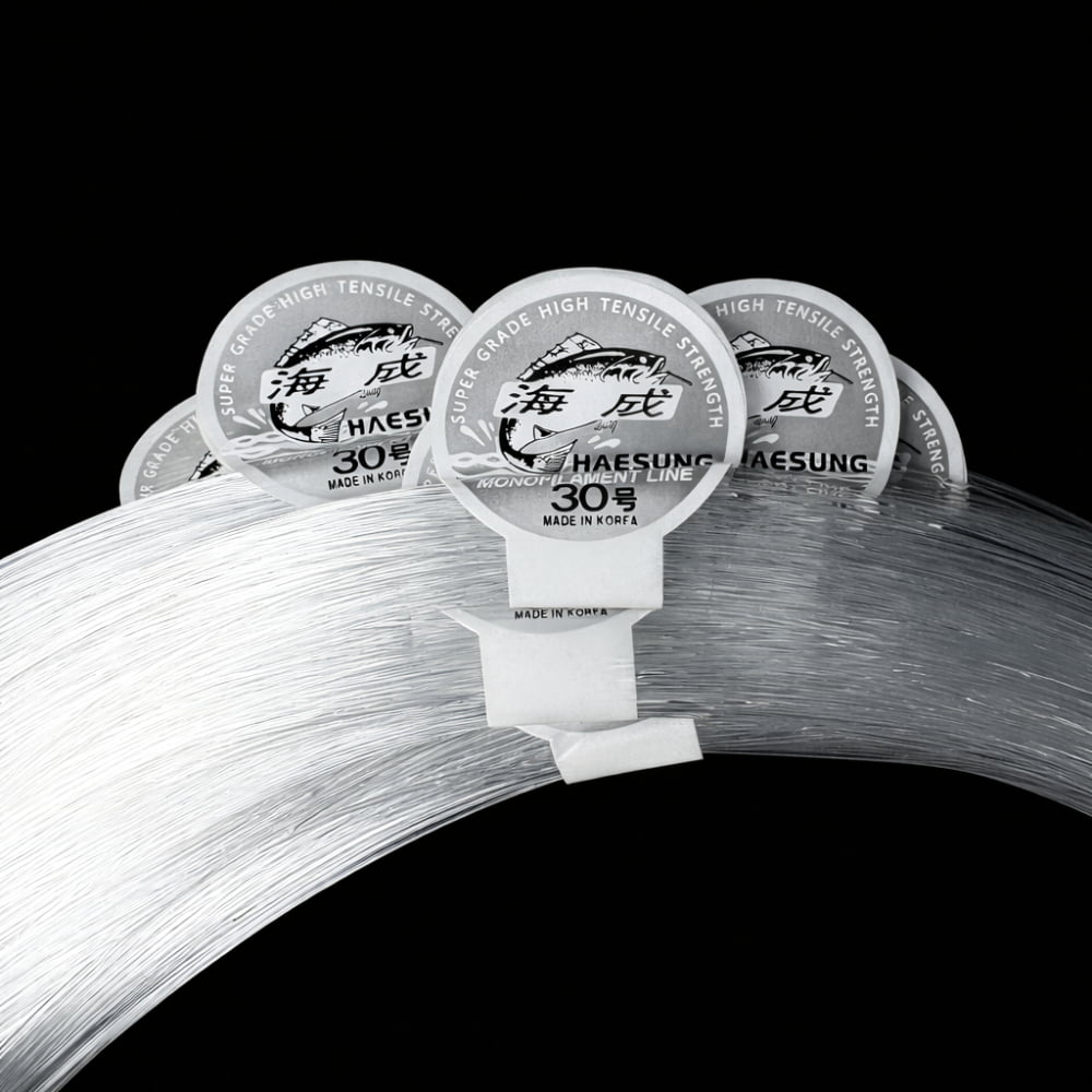 원투 낚시 자작채비 기둥줄 경심줄 30호 (100m) 투명 제품 이미지