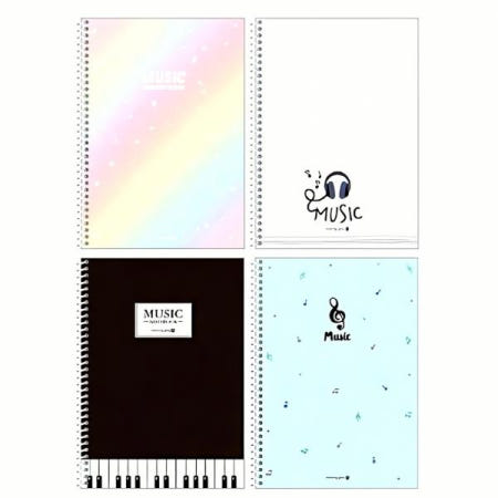 1200 스프링 음악 노트 다이어리 악보 노트북 작곡 필기 용지 연습 장비 미디 편집