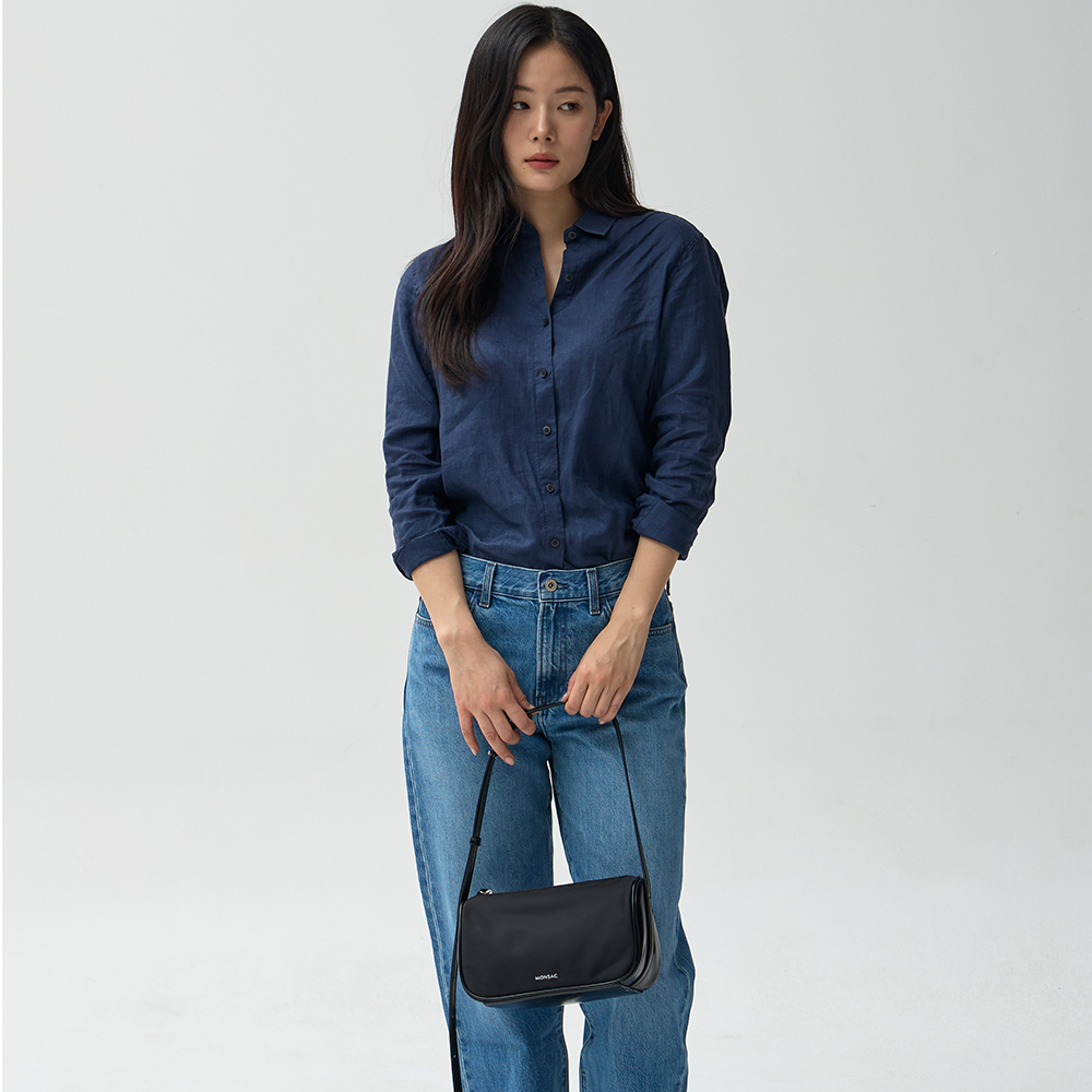 몽삭 클로이 Nylon 숄더백 미디움 블랙 AP15-2515-BN 이미지 7