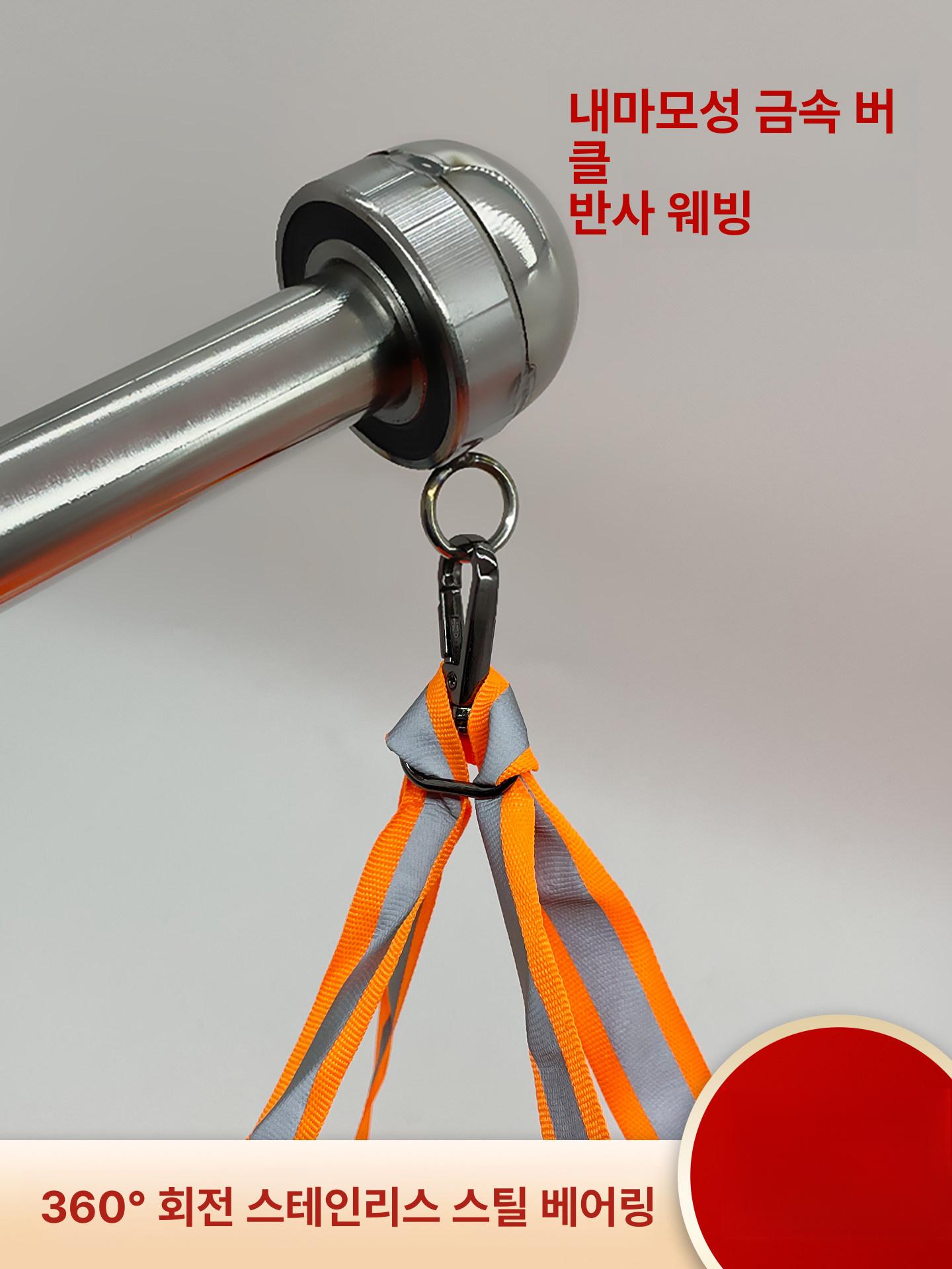 회전식 풍향계 윈드삭 실외 측정용 기상 철제 바람개비 오렌지화이트 네온 1.5m - 상세 이미지 4