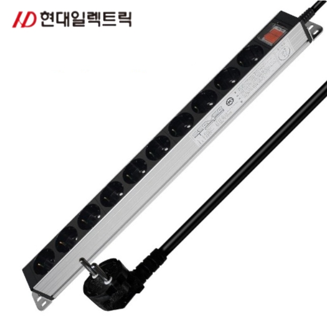 에어컨 고용량서버탭 10구 5M 알루미늄 서버랙 국산 멀티탭 콘센트 2800W - 상품 이미지