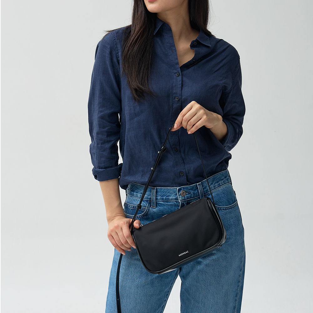 몽삭 클로이 Nylon 숄더백 미디움 블랙 AP15-2515-BN - 상세 이미지 4