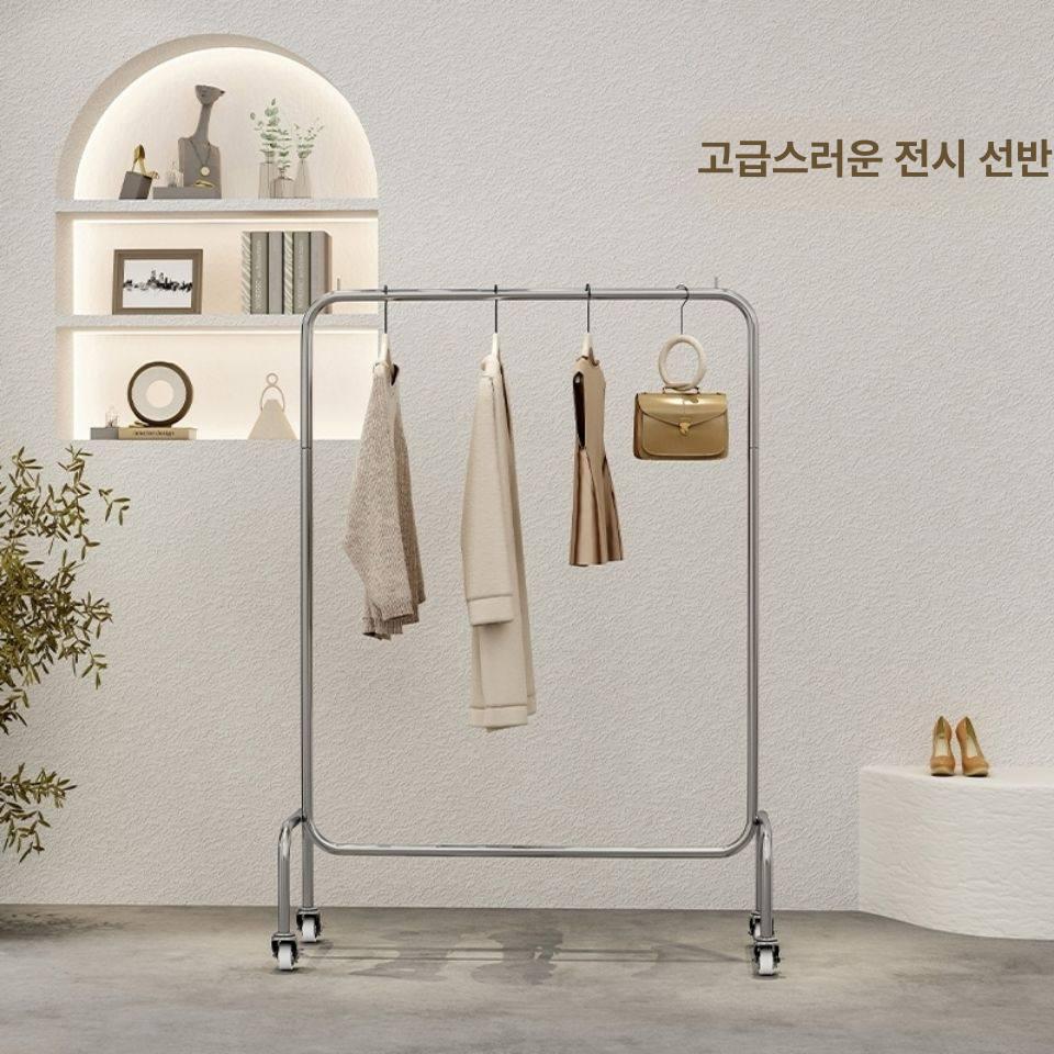 스텐 옷가게 스탠드 상점 스틸 매장용 행거 랙 이동식 조립식 옷걸이 디스플레이 - 상세 이미지 2