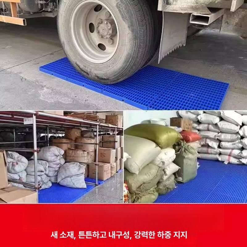 보드 플라스틱 파레트 방습 물류창고 규격파렛트 블루 블루 100x60x10cm 원형 구멍 - 상세 이미지 4