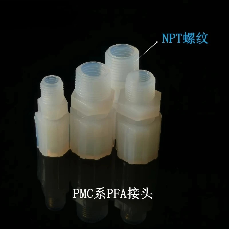 pcsstra-ight PFA 조인트 MC 시리즈 산 알리 부식 방지 NPT 외부 나사 직선