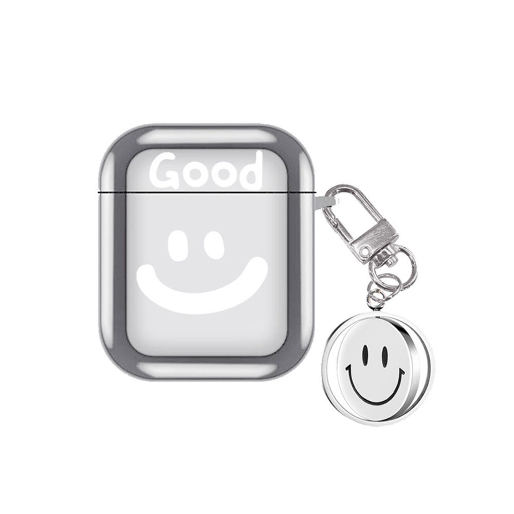 에어팟케이스 2세대 실버 메탈스마일 키링 제품 이미지