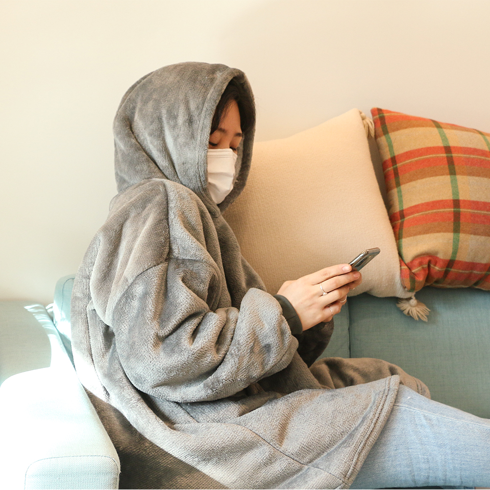 집순이 입는 후드 망토 담요 이불 [갓샵 초극세사 겨울 밍크 블랭킷 옷 블랑켓담요] - 상품 이미지
