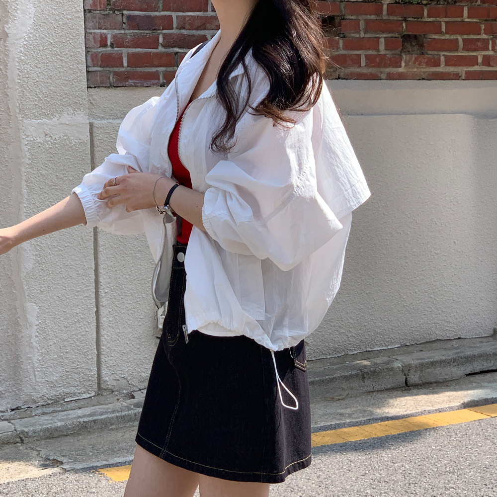4879 하이넥 블루종 야상 점퍼 봄 간절기 - 상품 이미지