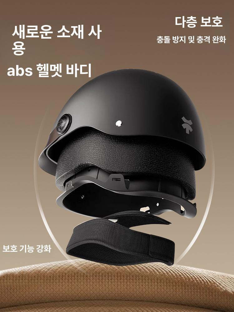 여름용 인증 반모터사이클 헬멧 남녀공용 경량 통풍 자전거헬멧 킥보드헬멧 - 상세 이미지 4