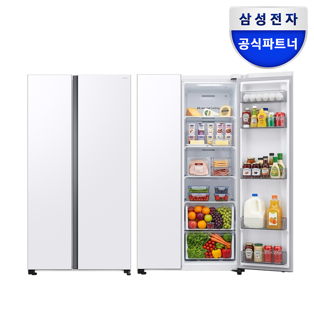 삼성 냉장고 RS84DG5002WW 비스포크 양문형 2도어 852L 스노우화이트 AI 상품 이미지