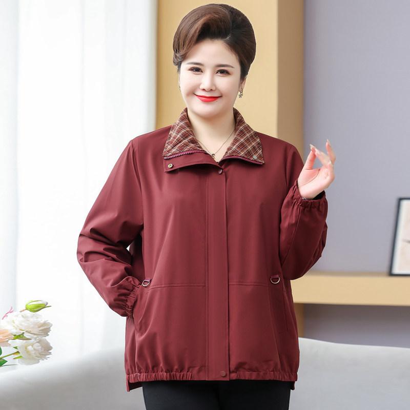 중년 여성 빅사이즈 루즈핏 점퍼 엄마 옷 봄 가을 자켓 - 상세 이미지 2