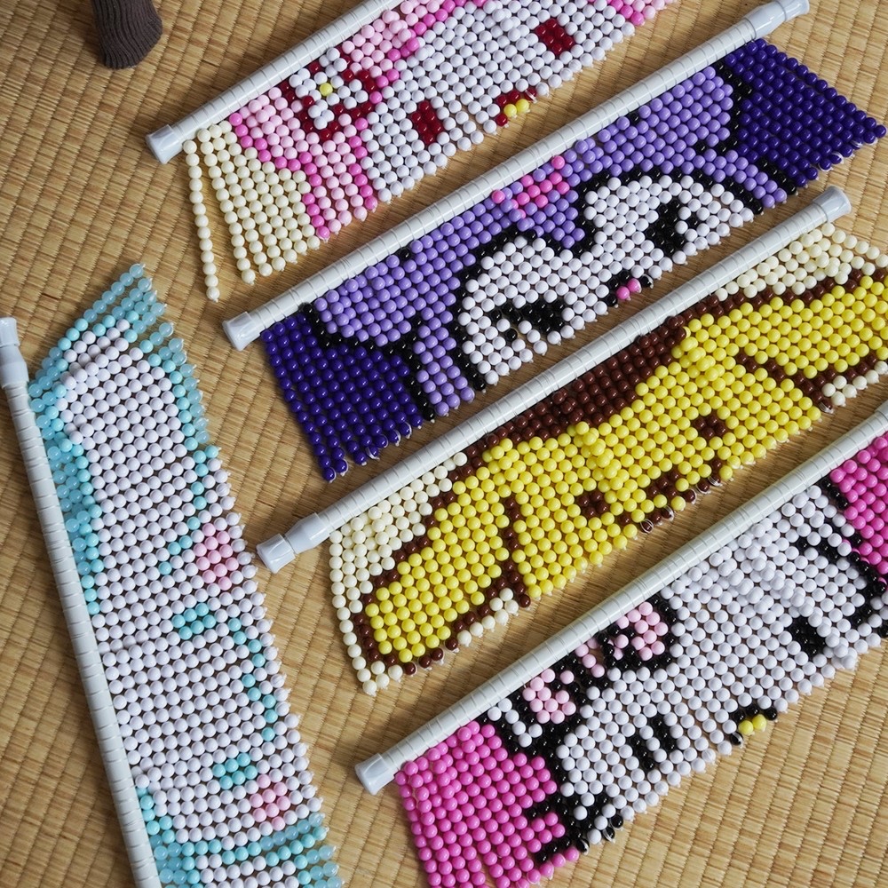 DIY 비즈발 만들기 세트 키트 도안 문발 구슬발 10type 비즈 커튼 구슬 재료 부자재 거북이 네잎클로버 - 상품 이미지