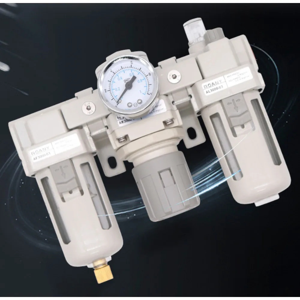 SMC AC 스타일 3-in-1 에어 프렙 유닛 필터 레귤레이터 윤활기 0-150PSI CNC 기계 산업 도구공압 FRL 어셈블리