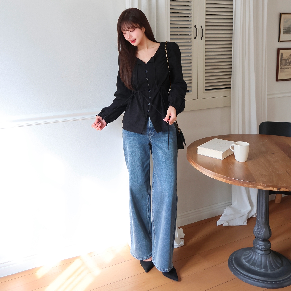 [뉴미PICK] [N배송] 로엠 Fit-me 와이드 데님 기본ver RMTJG23G02 이미지 2
