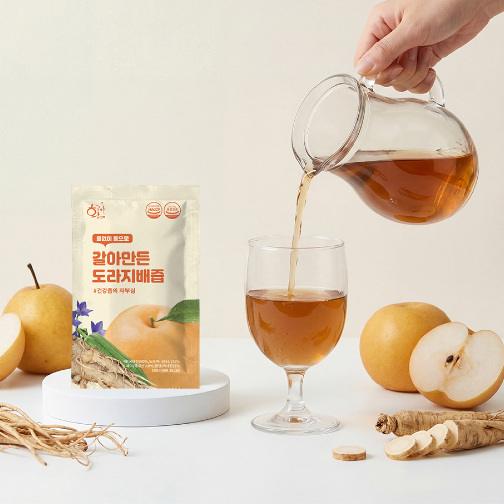 물없이 통으로 갈아만든 도라지배즙 아이용 100ml x 30포 진액 엑기스 상품 이미지
