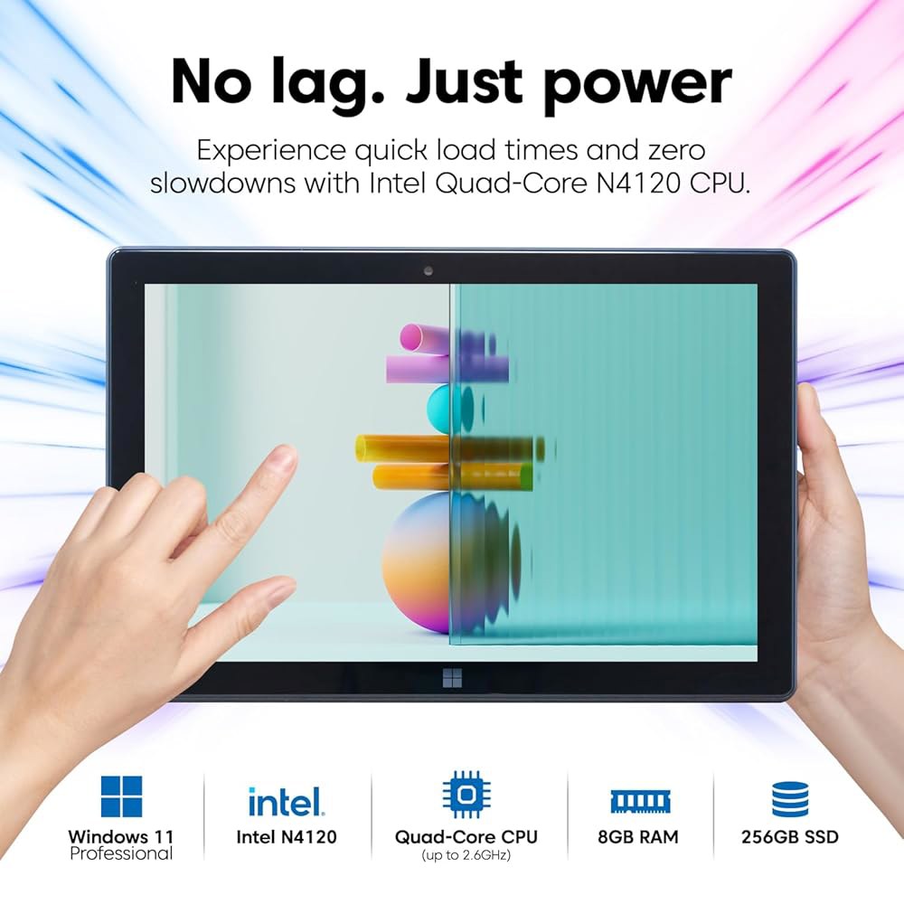 내장 USA 10.1인치 윈도우 11 태블릿, 10인치 8GB 슬림, 256GB SSD, 우발적 PC HD 손상 RAM USB, - 풀 울트라 인텔 프로페셔널 코어, 태블릿 쿼드 - 상세 이미지 2