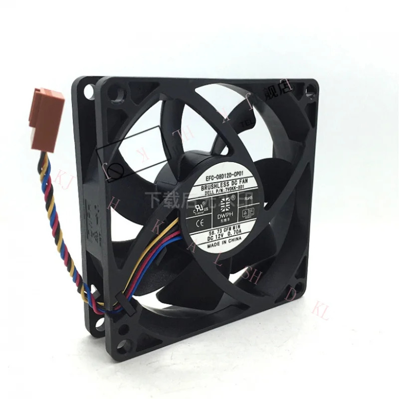 NN for DWPH EFC-08D12D-CP01 DC12V 0.70A 8020 8cm 4선 냉각팬