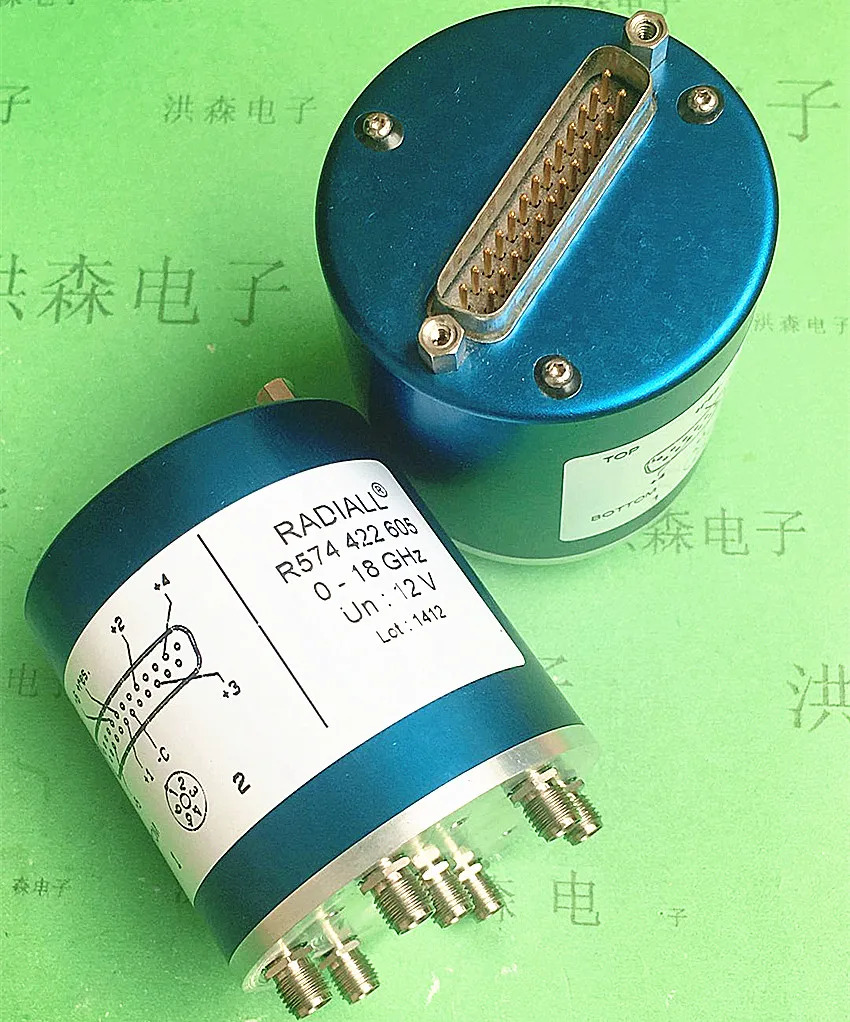 RF 마이크로파 RADIALL 동축 스위치 R574422605 DC-18GHz 12V SP6T SMA