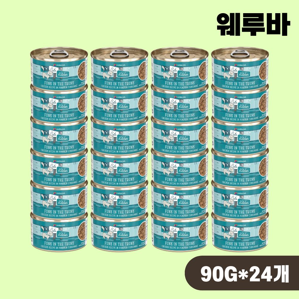 [+N포인트] 웨루바 캣 주식 캔 고양이 습식캔 펑크 인더 트렁크, 90g, 24개 - 상품 이미지
