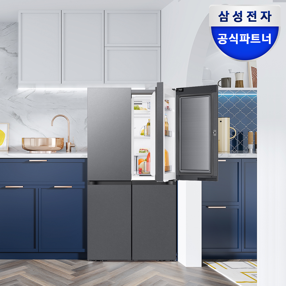삼성 비스포크 AI 냉장고 4도어 902L 1등급 푸드쇼케이스 에센셜 다크 메탈(RM70F90M1DD) 제품 이미지