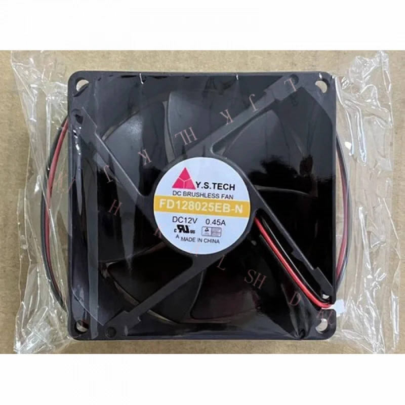 N for Y.S.TECH FD128025EB-N 냉각팬 12V 0.45A 2핀 80x25mm DC 브러시리스 팬