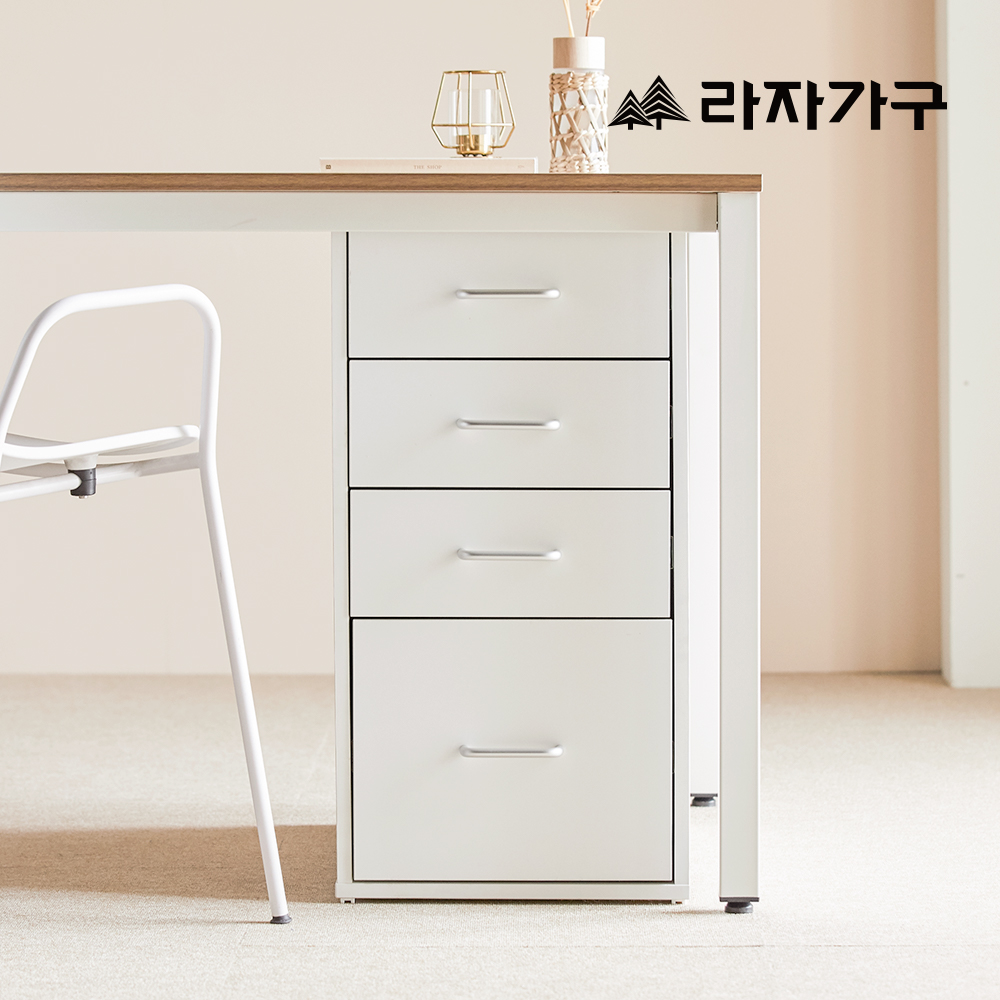 라자가구 플레인 트롤리 책상보조 이동식 3단 서랍 서재 학생 사무실 서랍장