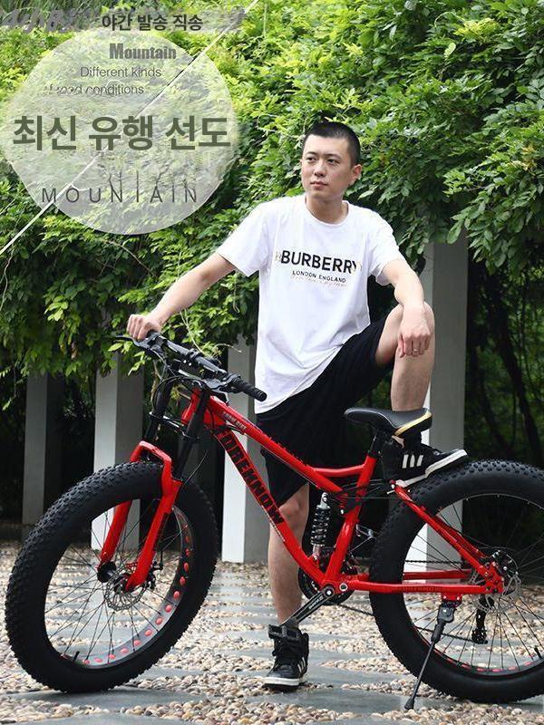 MTB 광폭타이어 바퀴큰자전거 산악용 팻바이크 화이트 5스포크 일체형 휠 기타 21단 26인치 - 상세 이미지 3
