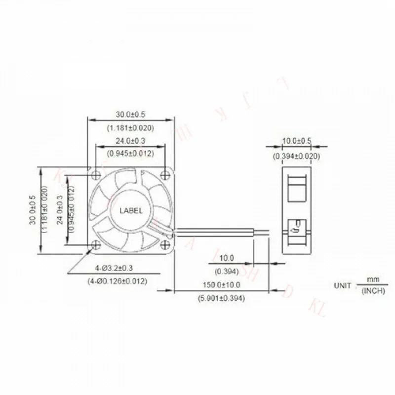 NMB-MAT 1204KL-01W-B39 DC 5V 0.13A 3CM TCFAN 냉각팬 3선용