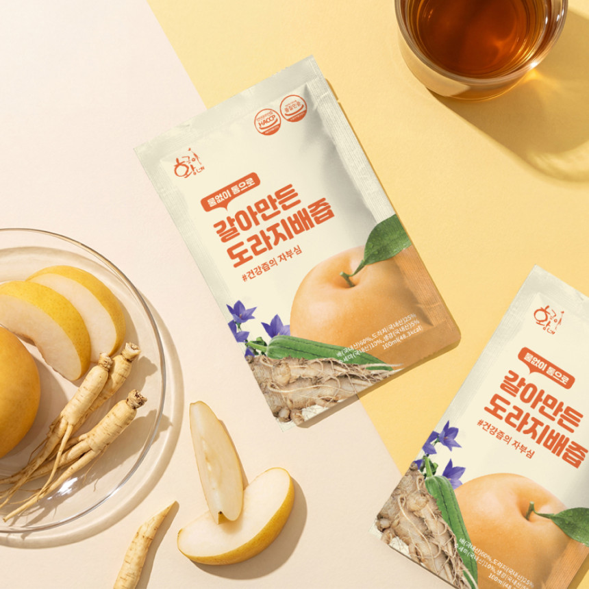물없이 통으로 갈아만든 도라지배즙 아이용 100ml x 30포 진액 엑기스 사진 4
