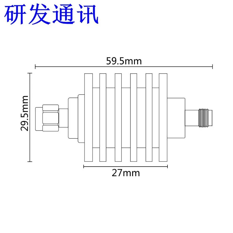 같은 날 량이 많을 경우 10W SMA 동축 고정 감쇠기 1-50dB 중선택하고 선택 사항으로 DC0-4GHZ도 가능